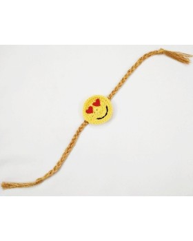 Happy Threads Handcrafted Smiley Crochet Raakhi Happy Threads Handcrafted Smiley Crochet Raakhi